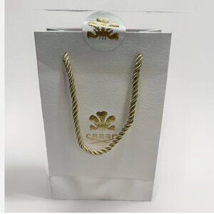 CREED WHITE TOTE GIFT BAG GOLD ROPES 1 J PERFUME SAMPLE JARDIN D'AMALFI